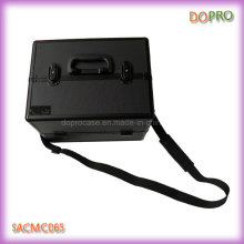 Black Cosmetic Train Case Large Hair Stylist Beauty Case with Shoulder Strap (SACMC065)